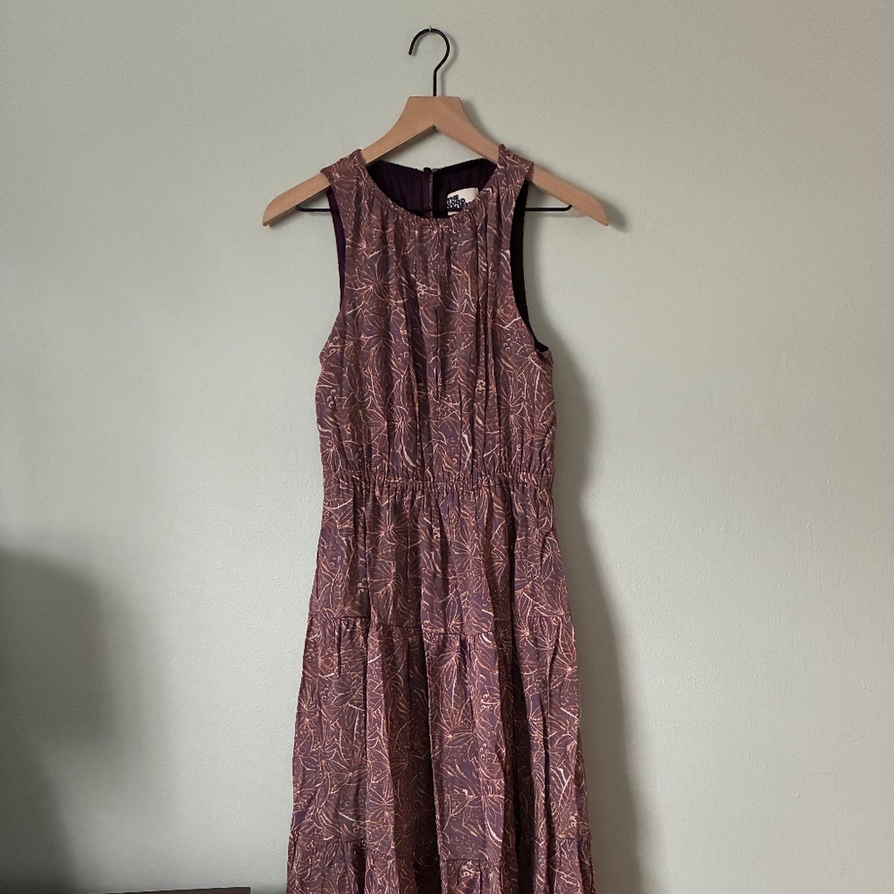 Purple Mauve Midi Tiered Dress